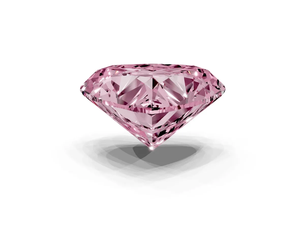 Fancy Pink Heart Cut Diamond Ring with Marquise Side Stones and Prong Setting Rose gold