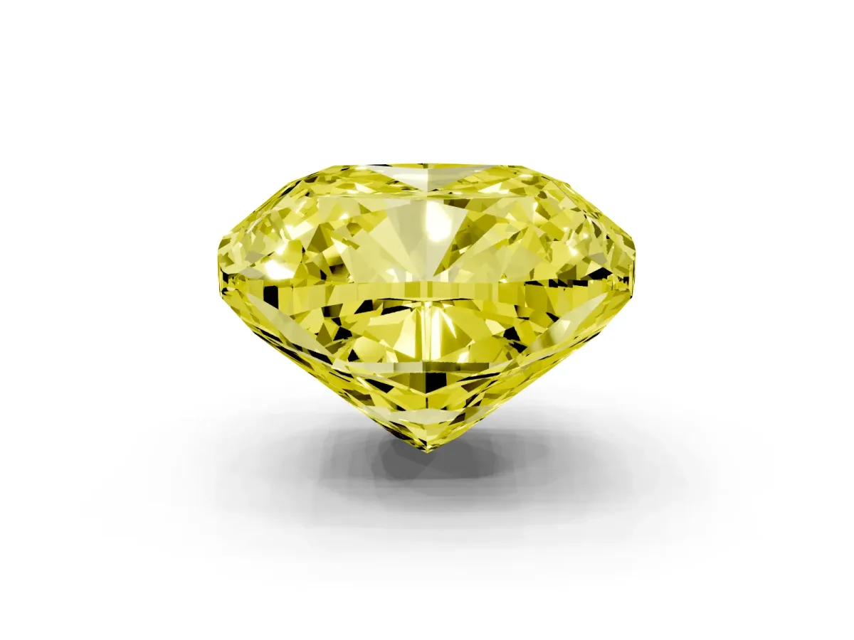 Fancy Yellow Cushion Cut Solitaire Engagement Ring with Cathedral Band and Four-Prong Setting Rose gold