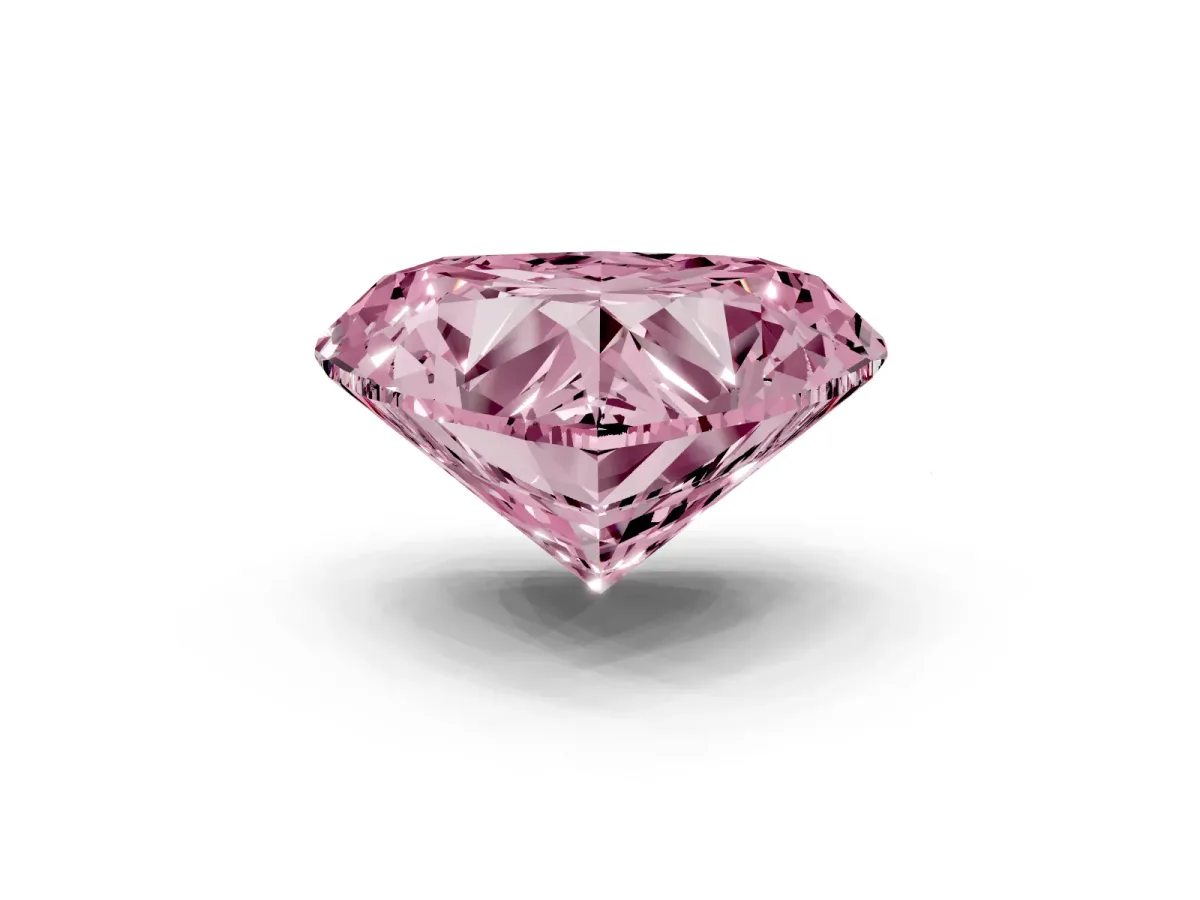 Fancy Pink Heart Cut Cut Double Halo Diamond Engagement Ring with Pave Band and Four-Prong Setting Yellow gold