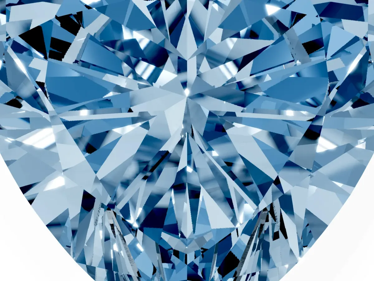 Fancy Blue Heart Cut Diamond Ring with Marquise Side Stones and Prong Setting Platinum