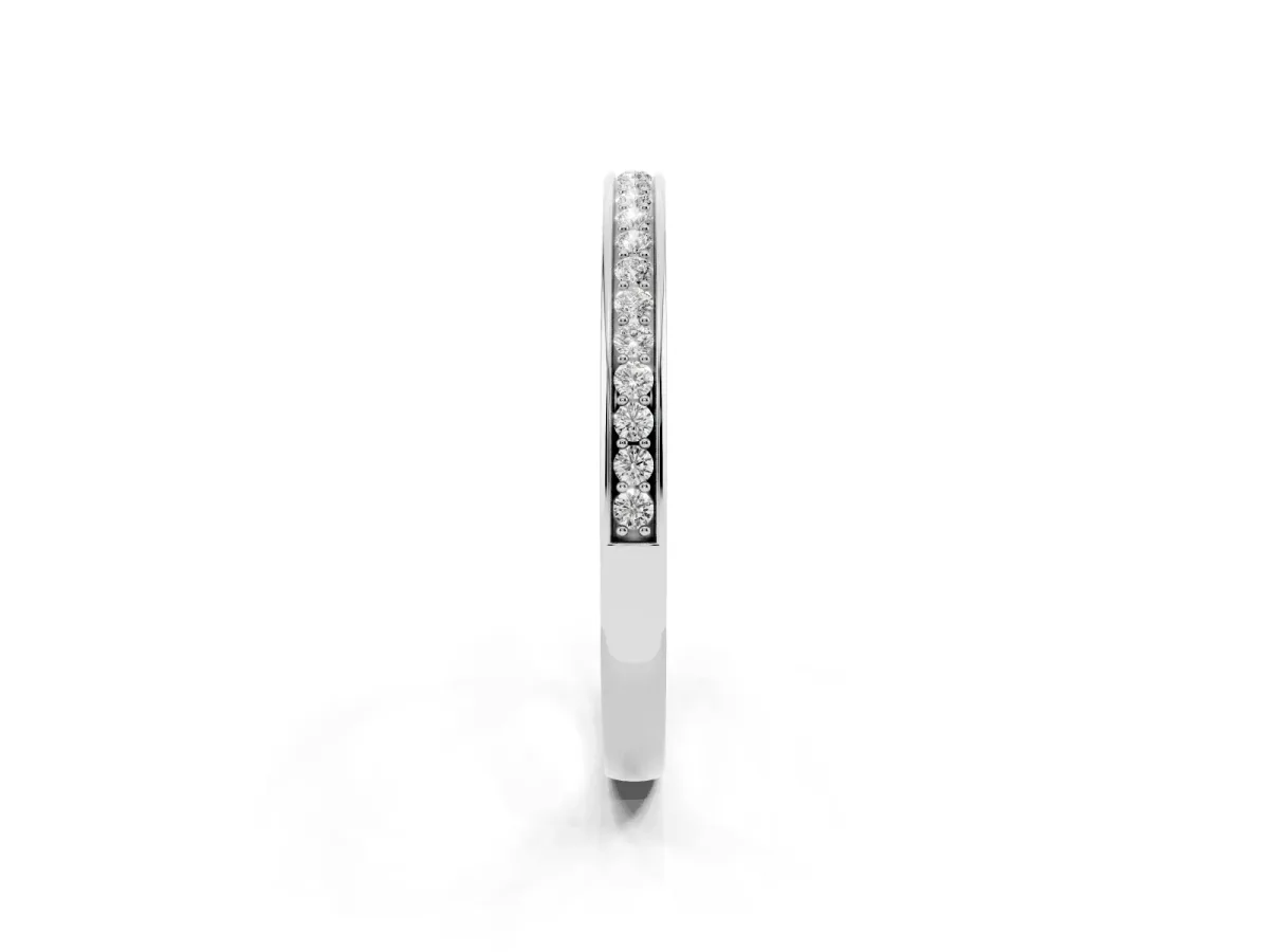 Round Diamond Pavé Set Eternity Band with Channel Setting Silver