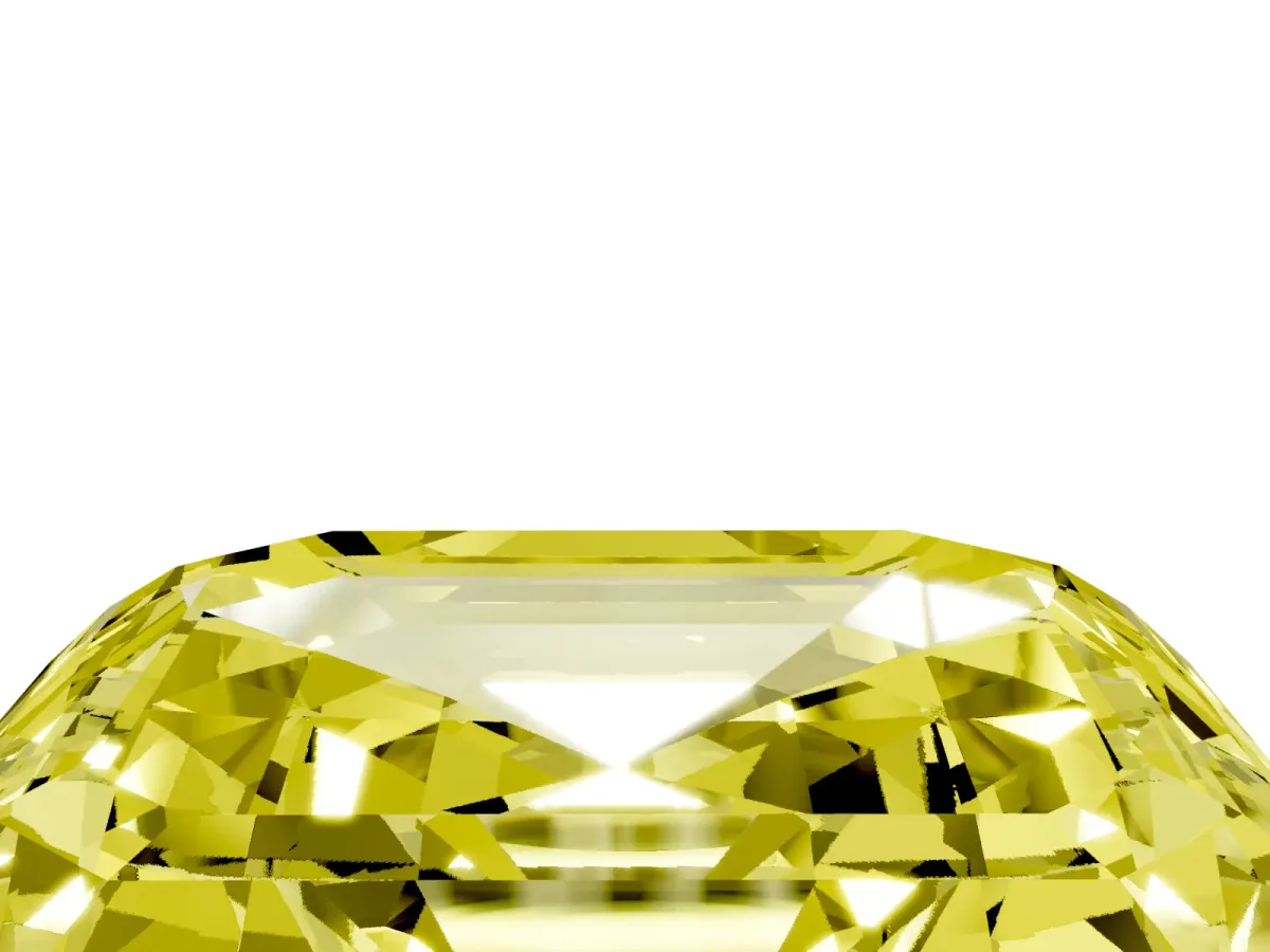Fancy Yellow Asscher Cut Halo Diamond Ring with Milgrain Edge and Round Prong Setting Yellow gold