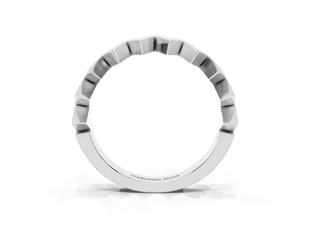 Zigzag Chevron Band Silver