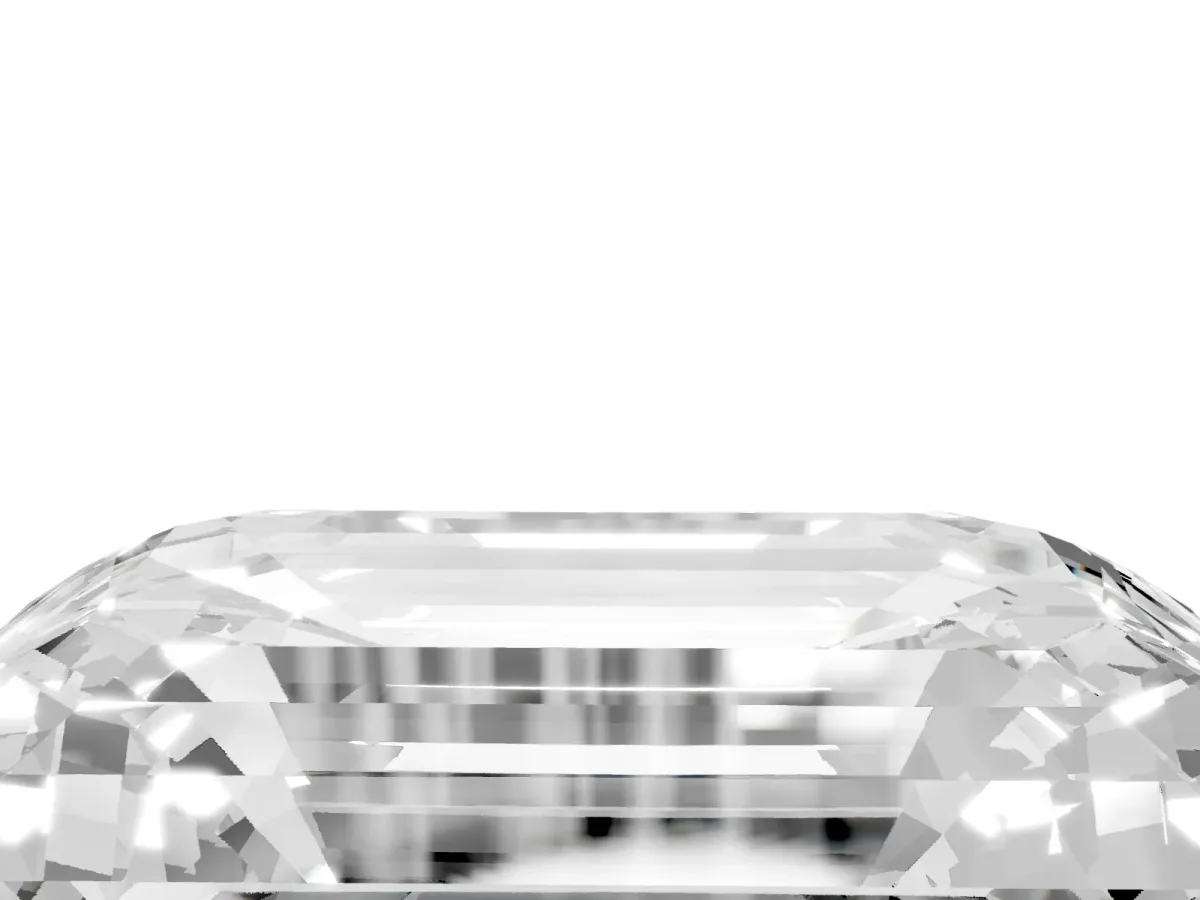 Emerald Cut Cut Pave Band Milgrain Solitaire Ring Rose gold