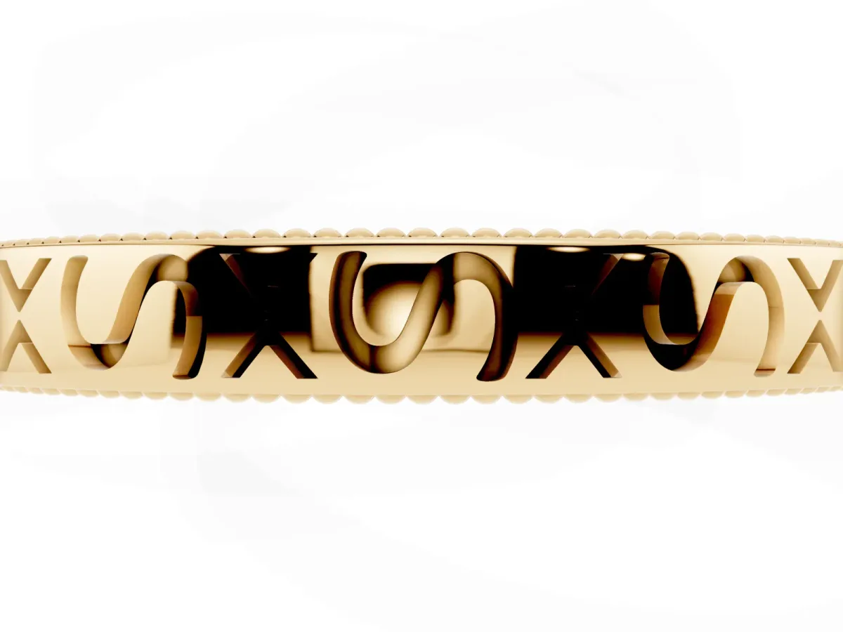Vintage Engraved Milgrain Band Yellow gold