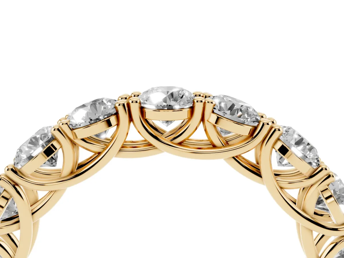 Round Diamond Woven Full Eternity Band Yellow gold