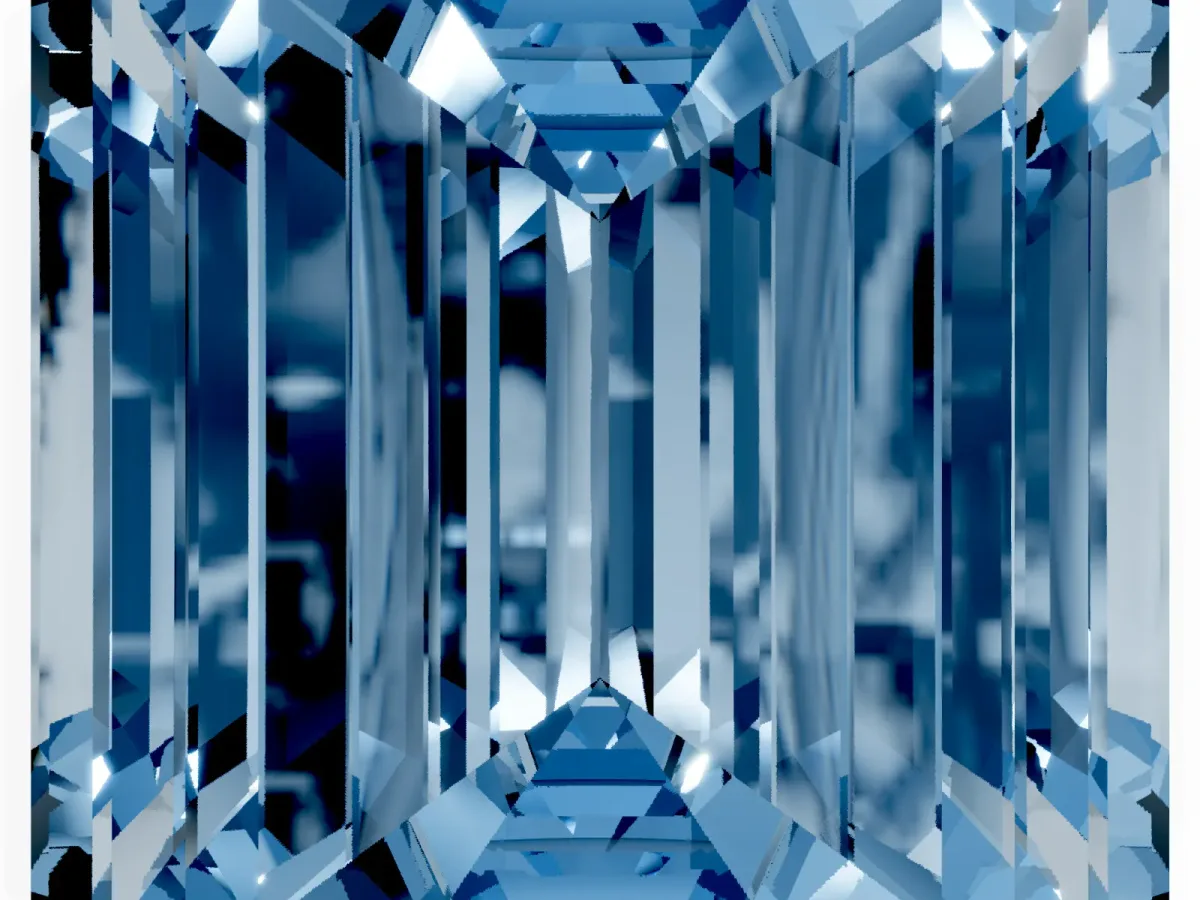 Fancy Blue Emerald Cut Cut Pave Band Milgrain Solitaire Ring Platinum