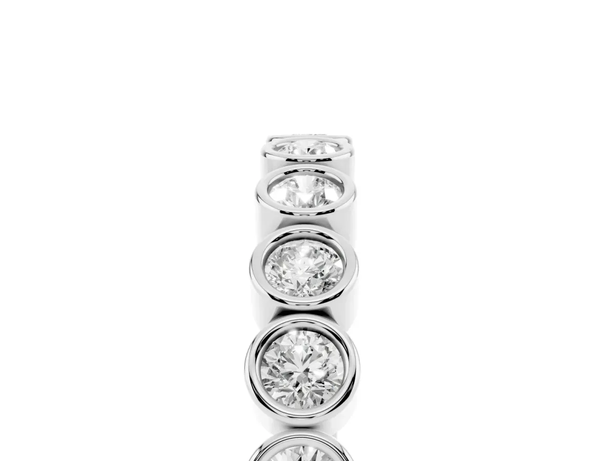 Bezel Set Round Diamond Eternity Band Silver