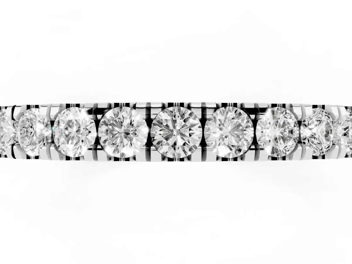 Round Diamond Eternity Band with Prong Setting Platinum