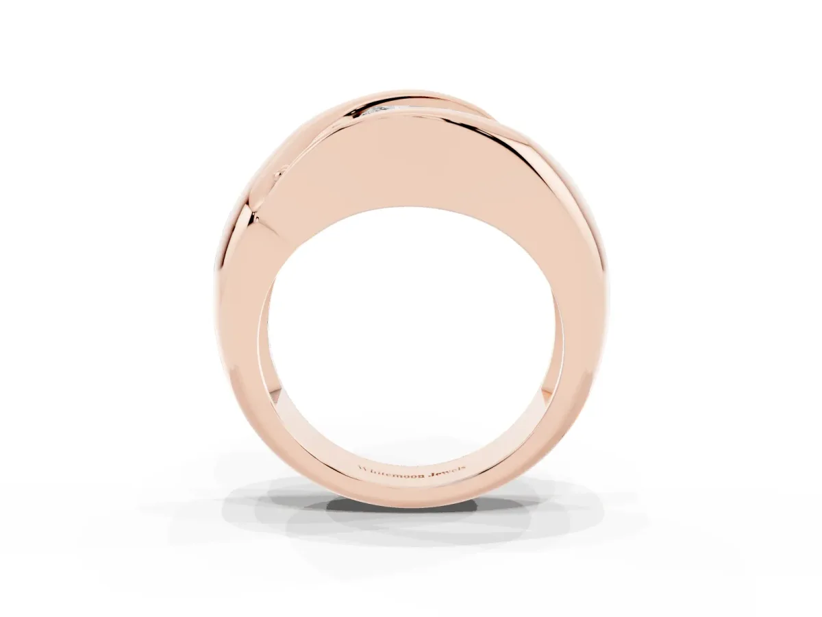 Channel Set Pear Cut Diamond Crossover Band Rose gold