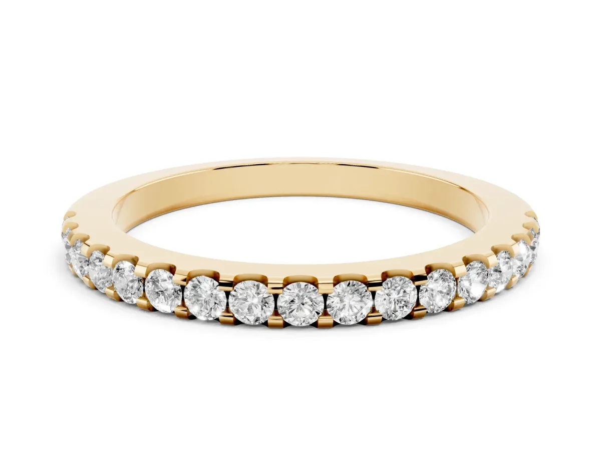 Round Diamond Pavé Eternity Band with Micro Prong Setting Yellow gold