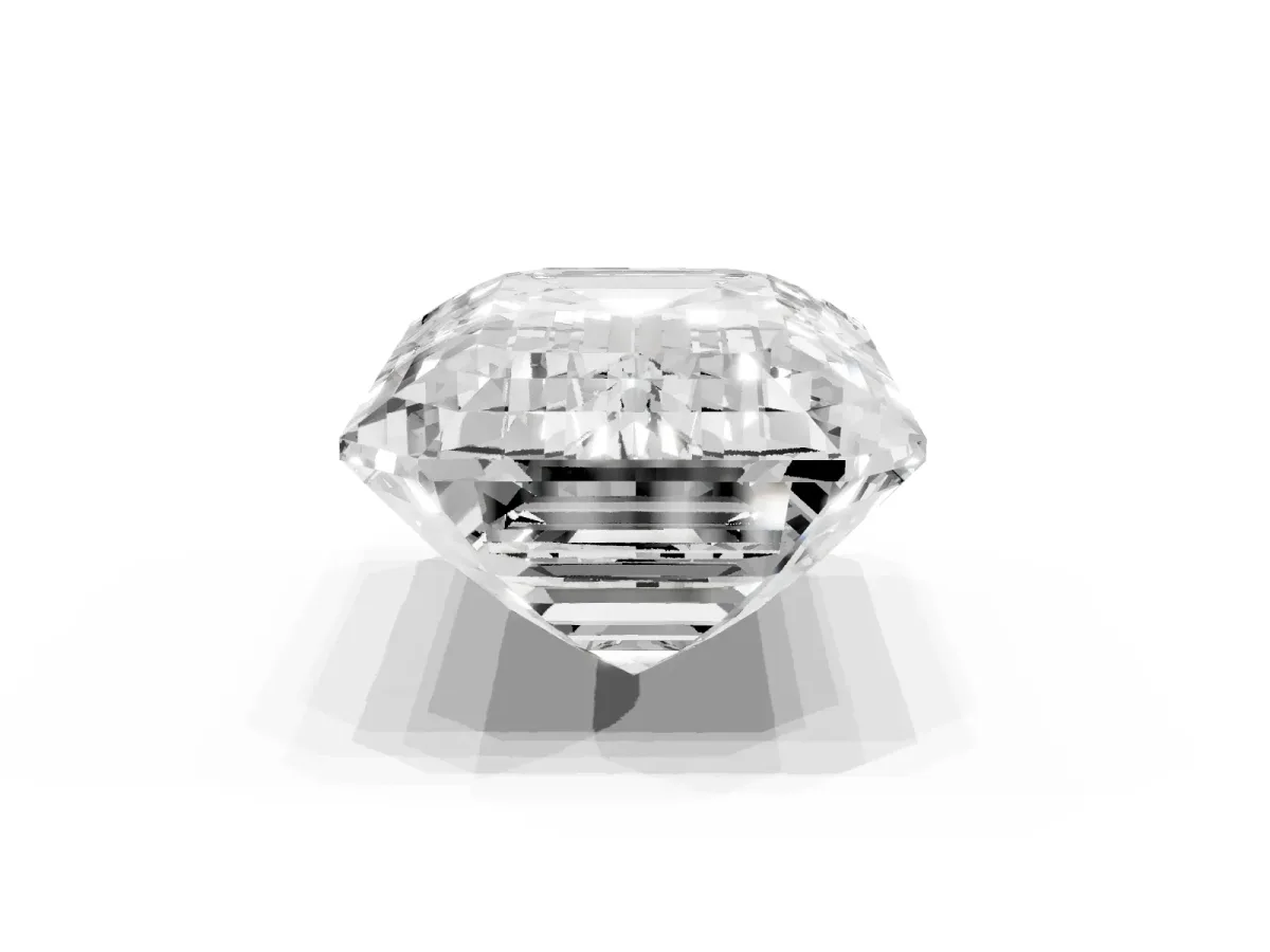 Emerald Cut Cut Pave Band Milgrain Solitaire Ring Rose gold