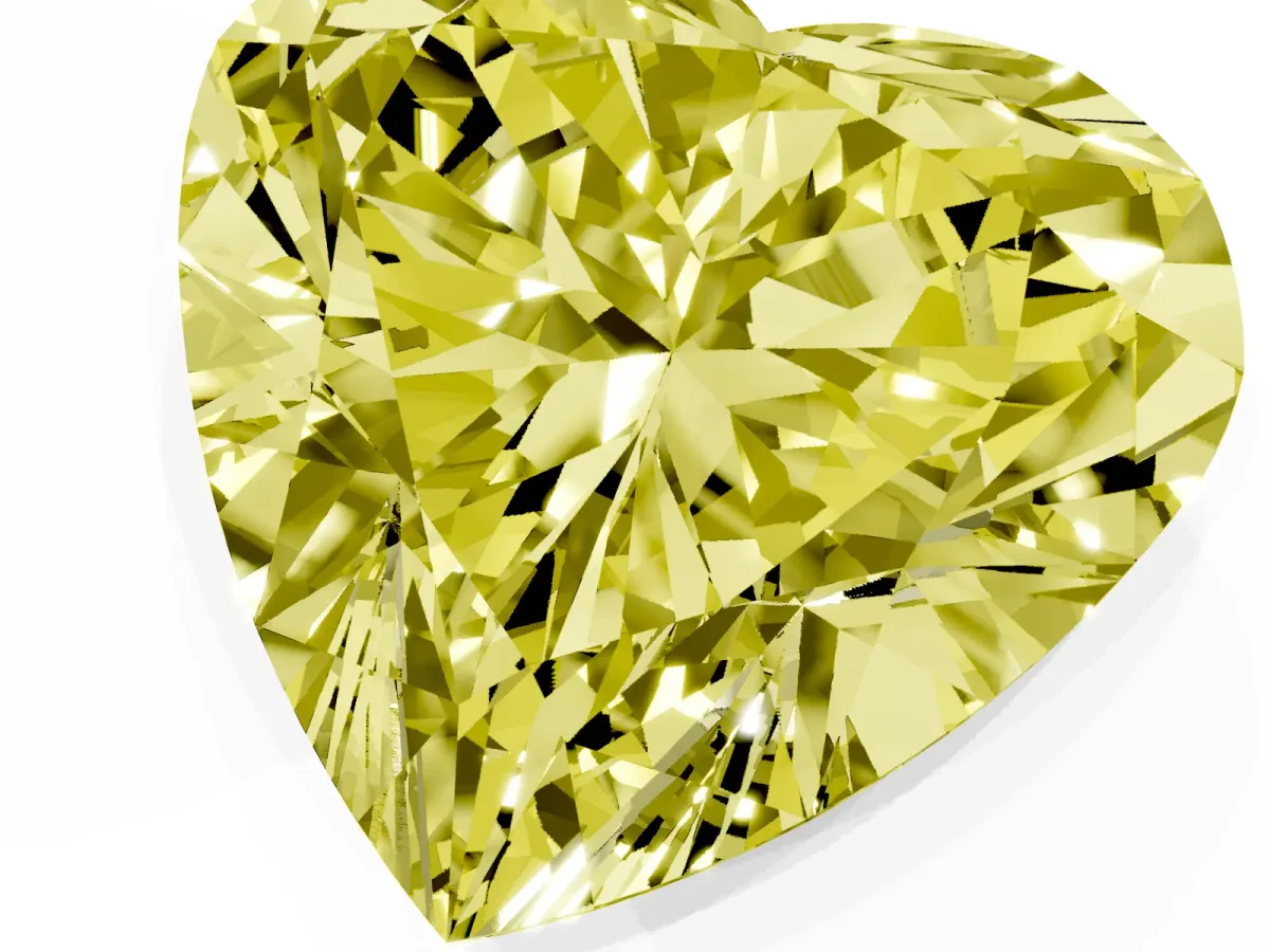 Fancy Yellow Heart Cut Diamond Ring with Marquise Side Stones and Prong Setting Rose gold