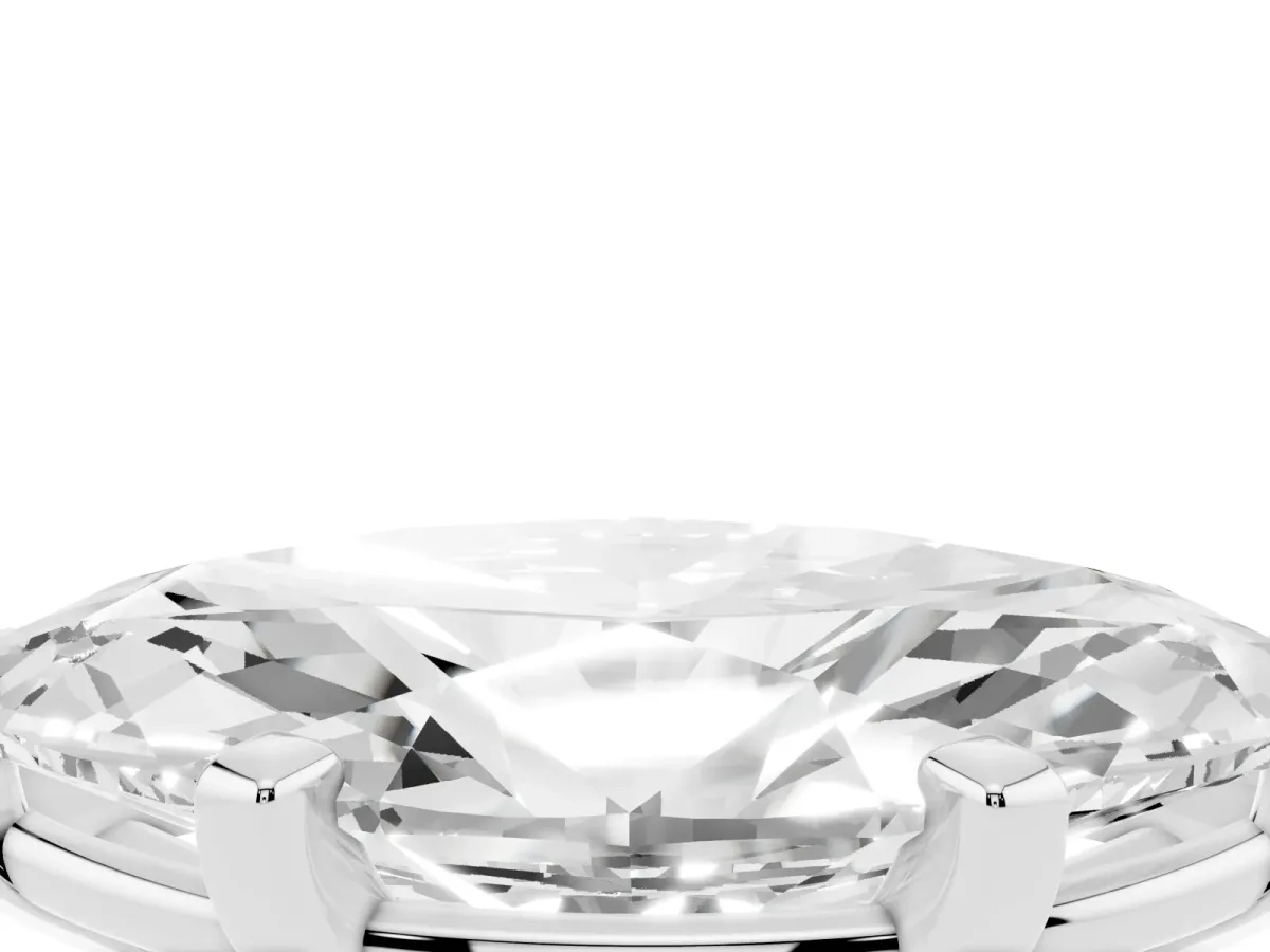 Marquise Cut Diamond Solitaire Ring with Prong Setting and Classic Band Platinum