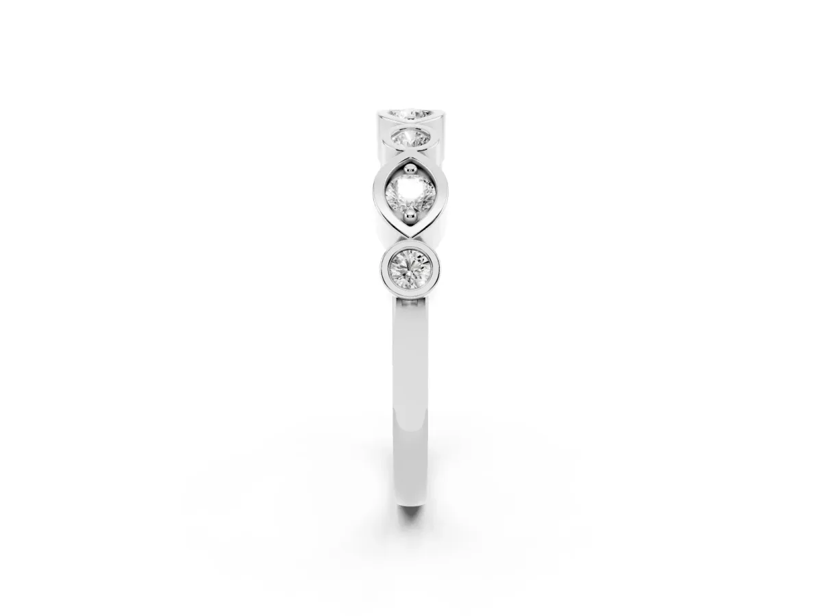 Bezel Set Mixed Shape Diamond Eternity Band Platinum