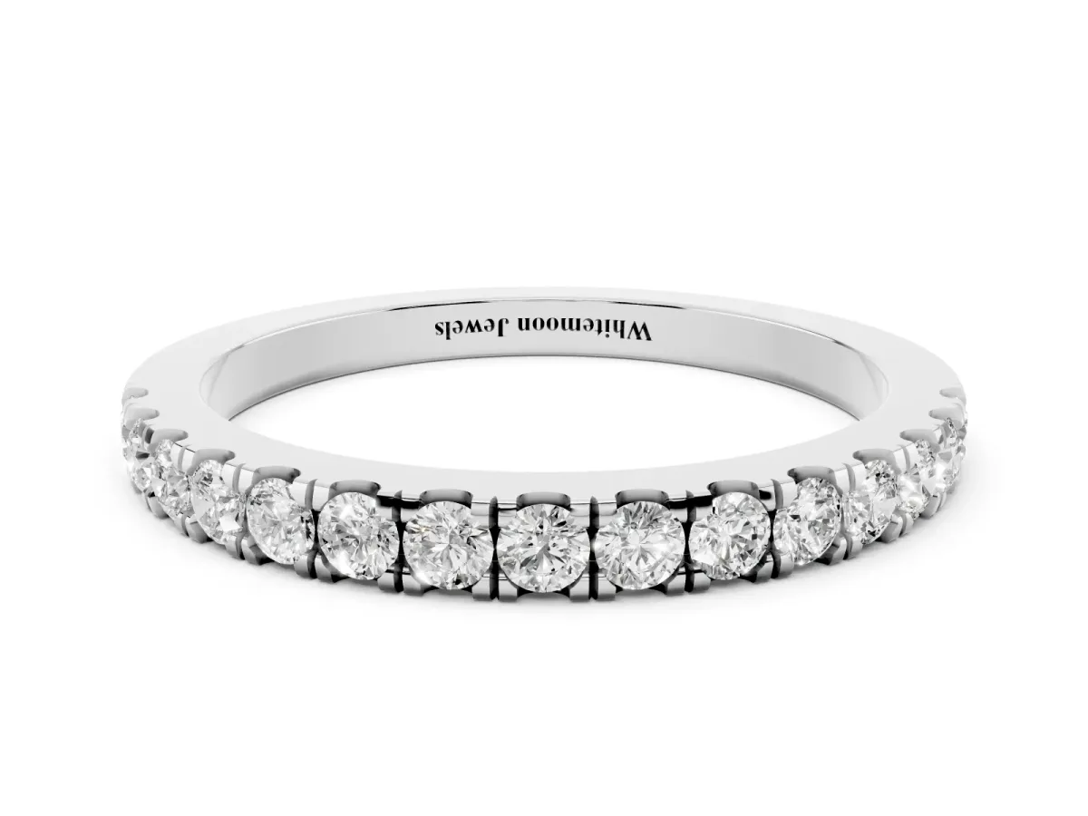 Round Diamond Eternity Band with Prong Setting Platinum