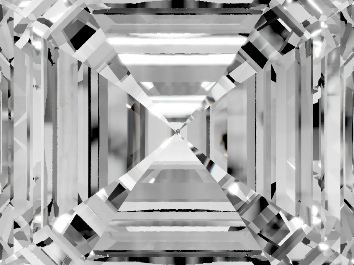 Asscher Cut Halo Diamond Ring with Milgrain Edge and Round Prong Setting Yellow gold