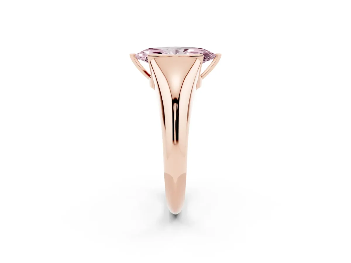 Fancy Pink Marquise Cut Solitaire Tension Set Diamond Ring Rose gold