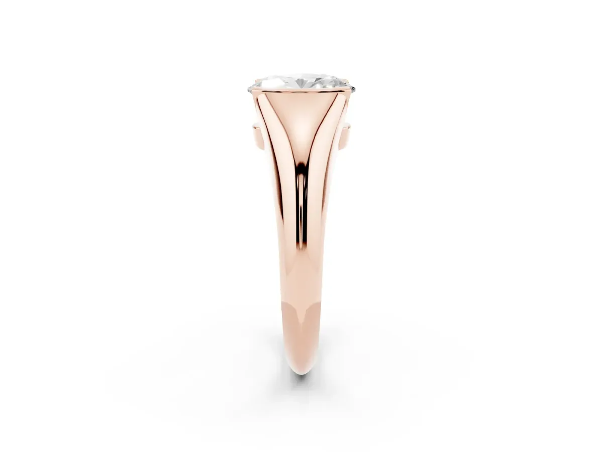 Oval Cut Solitaire Tension Set Diamond Ring Rose gold