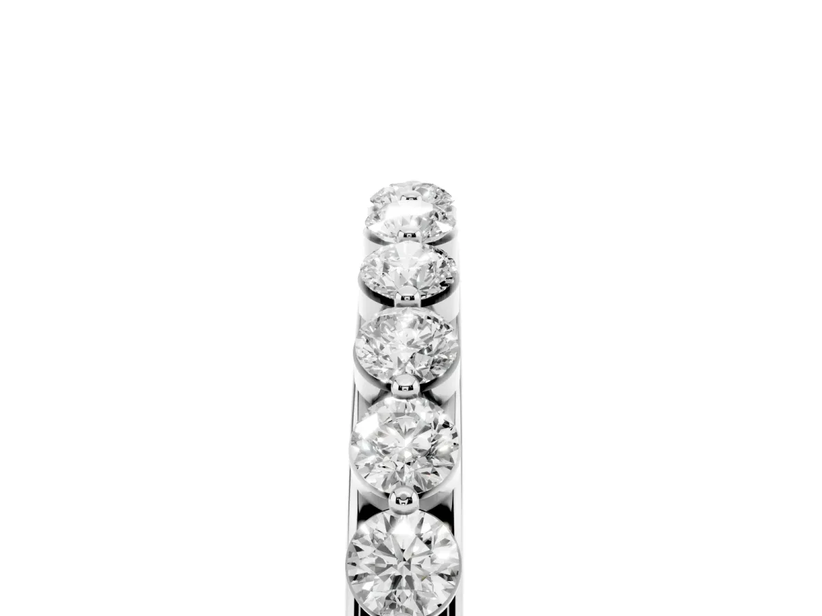 Round Diamond Channel Set Eternity Band White gold