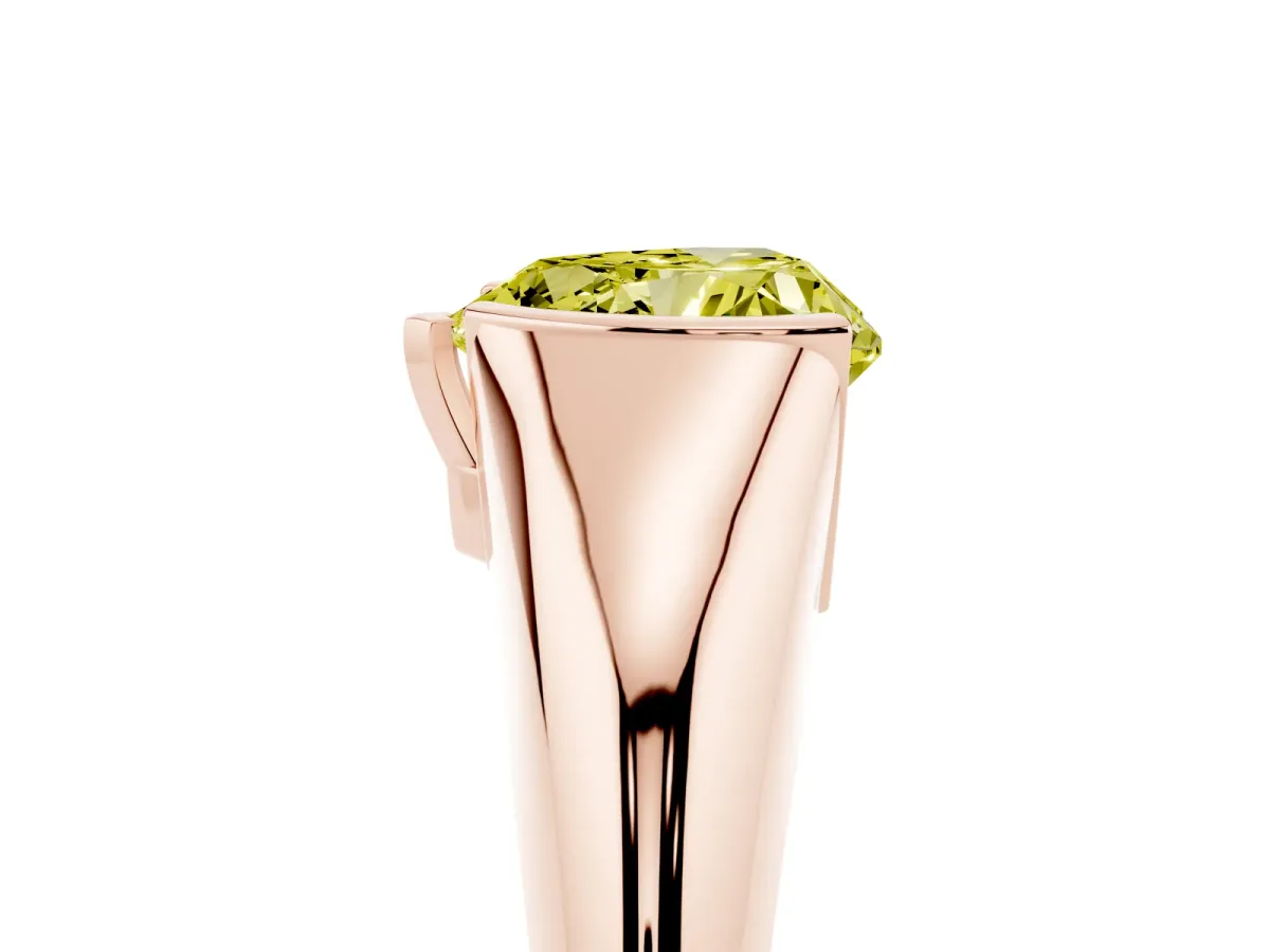 Fancy Yellow Heart Cut Solitaire Tension Set Diamond Ring Rose gold