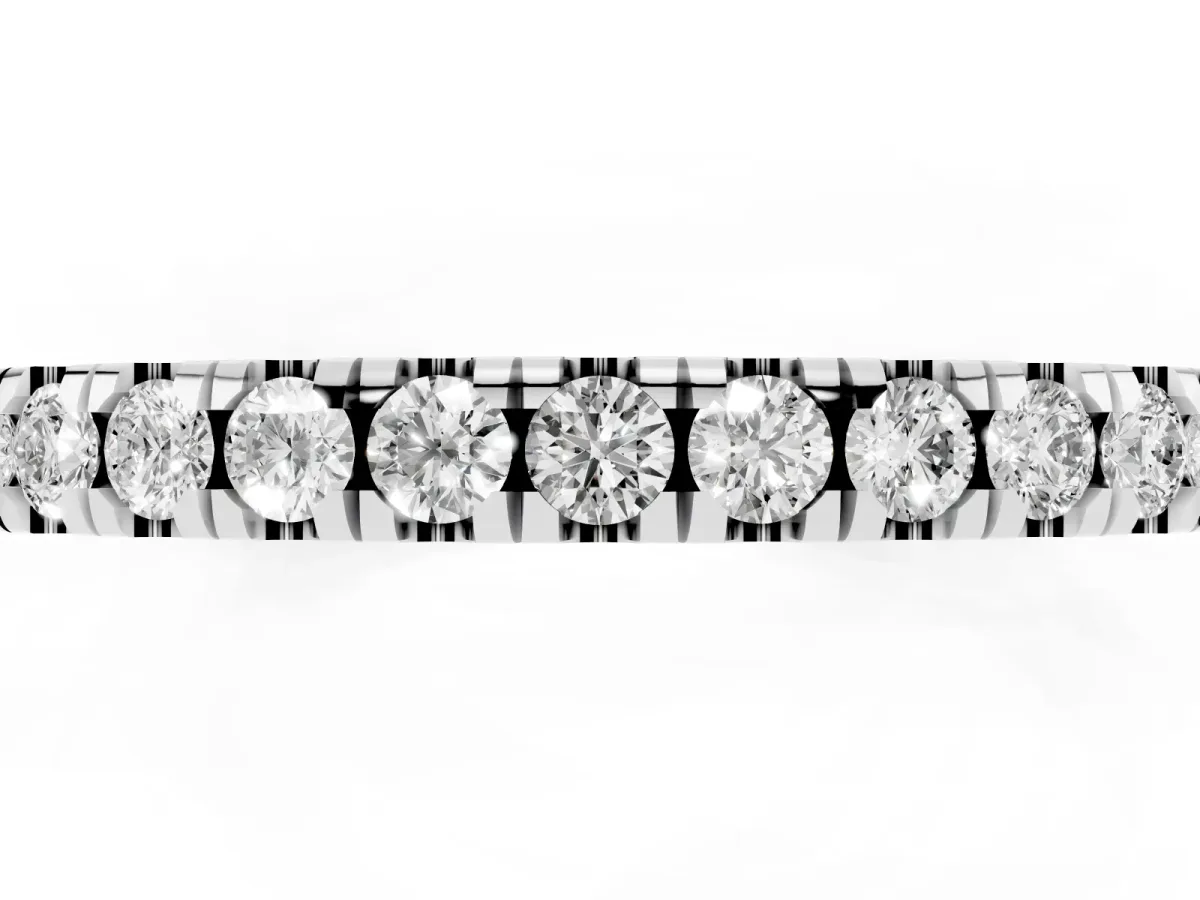 Round Diamond Pavé Set Eternity Band White gold