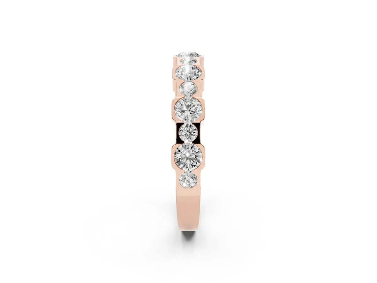Round Diamond Promise Ring with Round Diamond Accents Rose gold