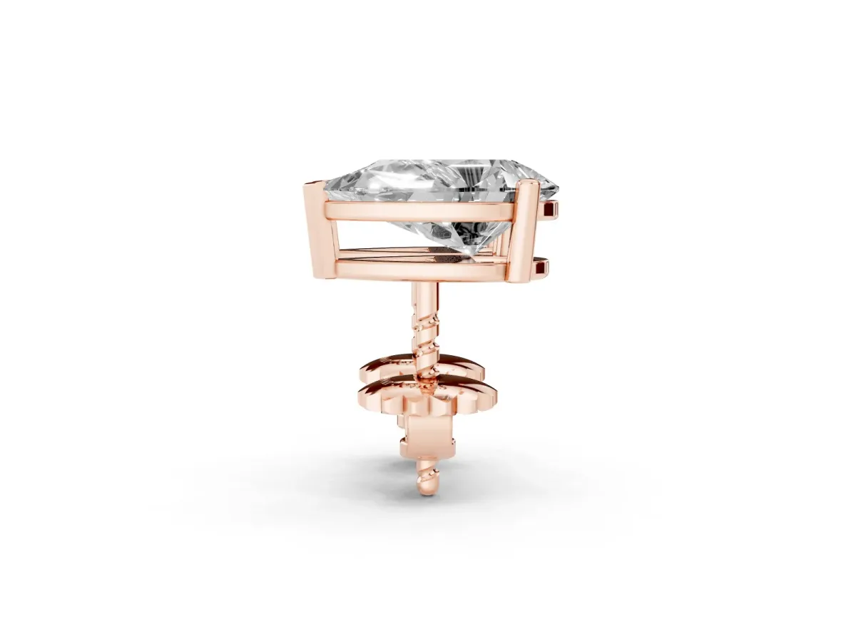 Pear Cut Diamond Stud Earrings Rose gold