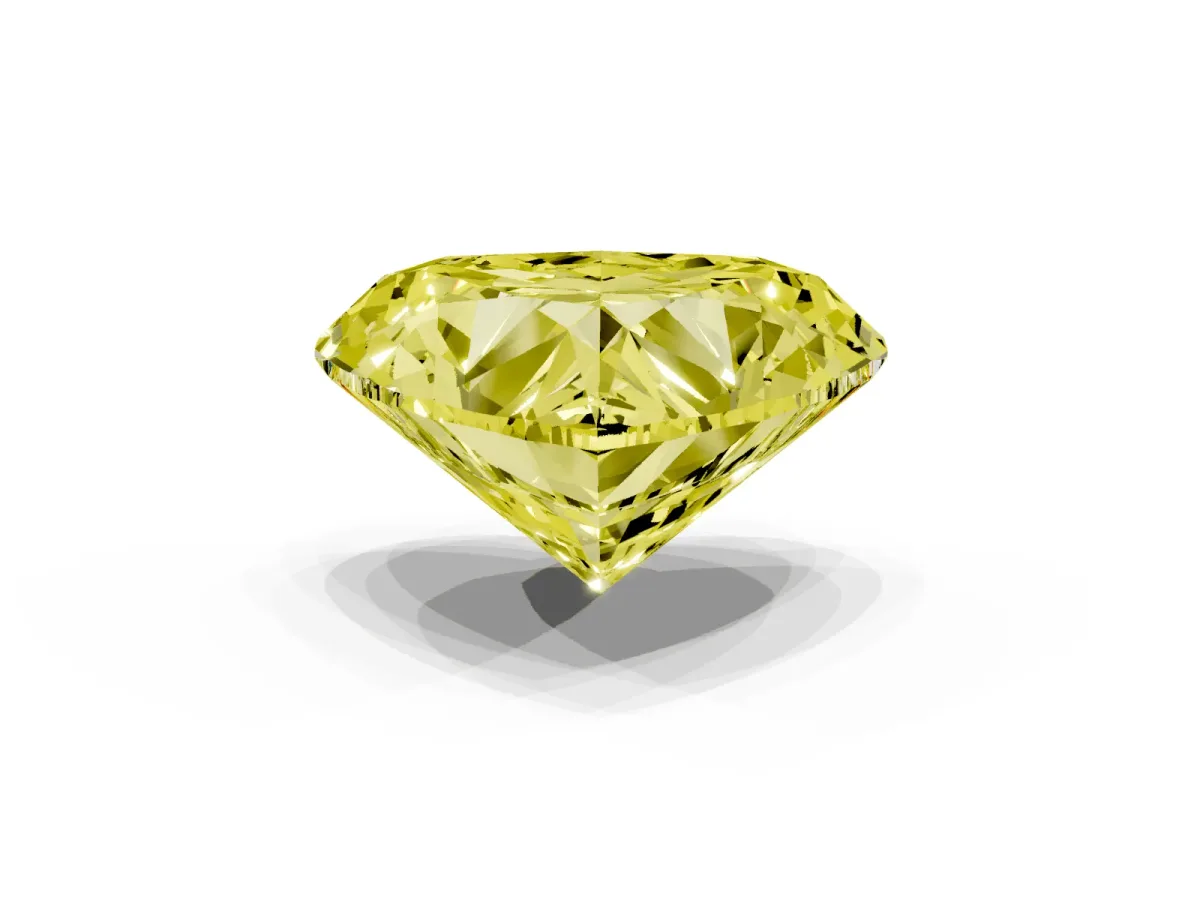 Fancy Yellow Heart Cut Diamond Ring with Marquise Side Stones and Prong Setting Yellow gold