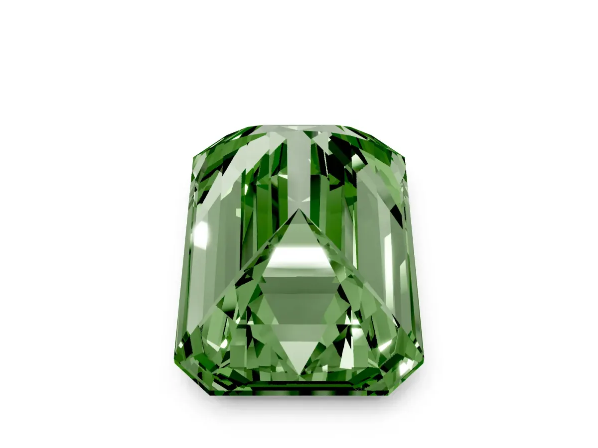 Fancy Green Emerald Cut Solitaire Twist Band Six-Prong Setting Rose gold