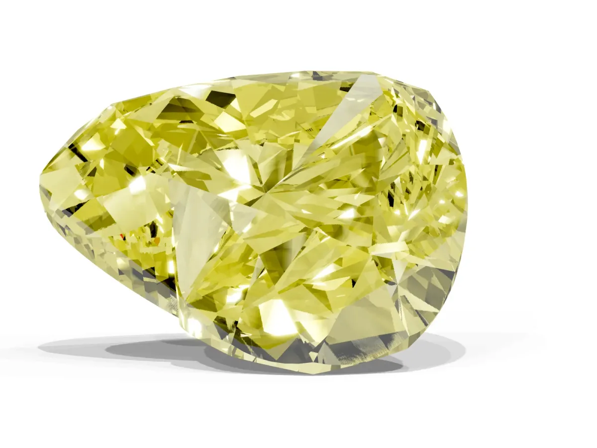 Fancy Yellow Heart Cut Diamond Ring with Marquise Side Stones and Prong Setting Platinum