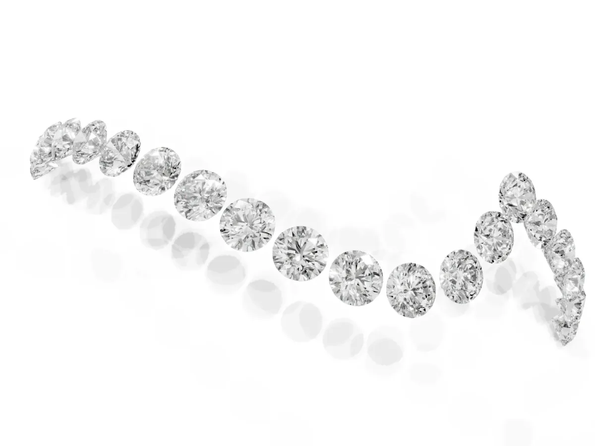 Pavé Round Diamond Chevron Band with Prong Setting Silver