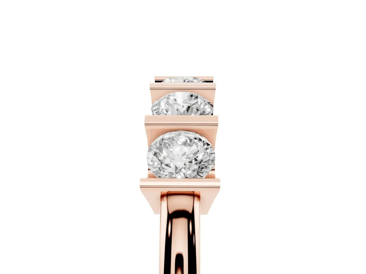 Channel-Set Round Diamond Five-Stone Band Rose gold