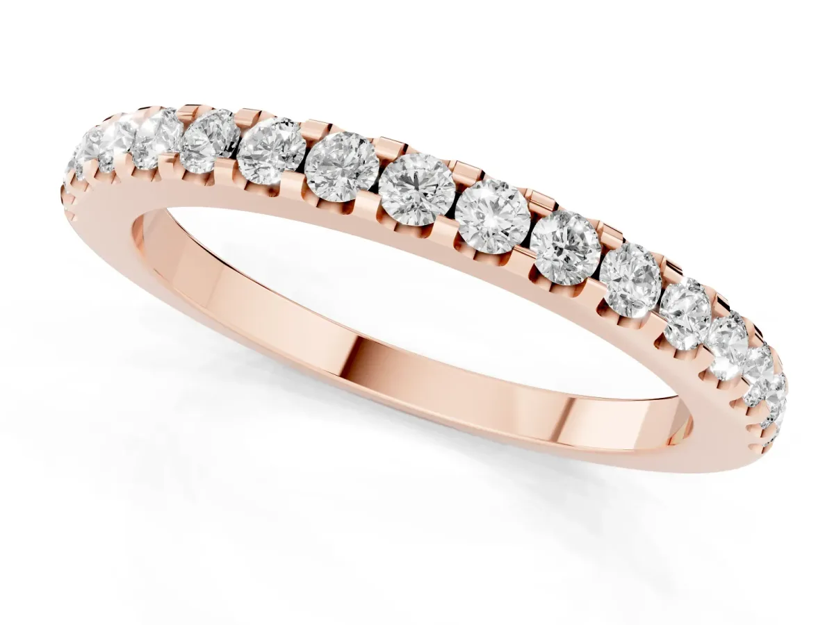 Round Diamond Pavé Eternity Band with Micro Prong Setting Rose gold