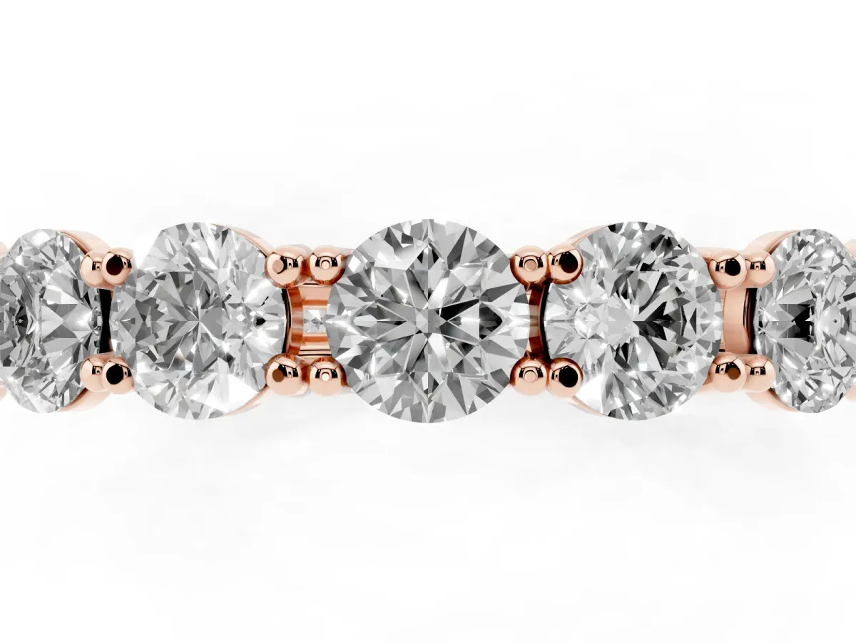 Round Diamond Woven Full Eternity Band Rose gold