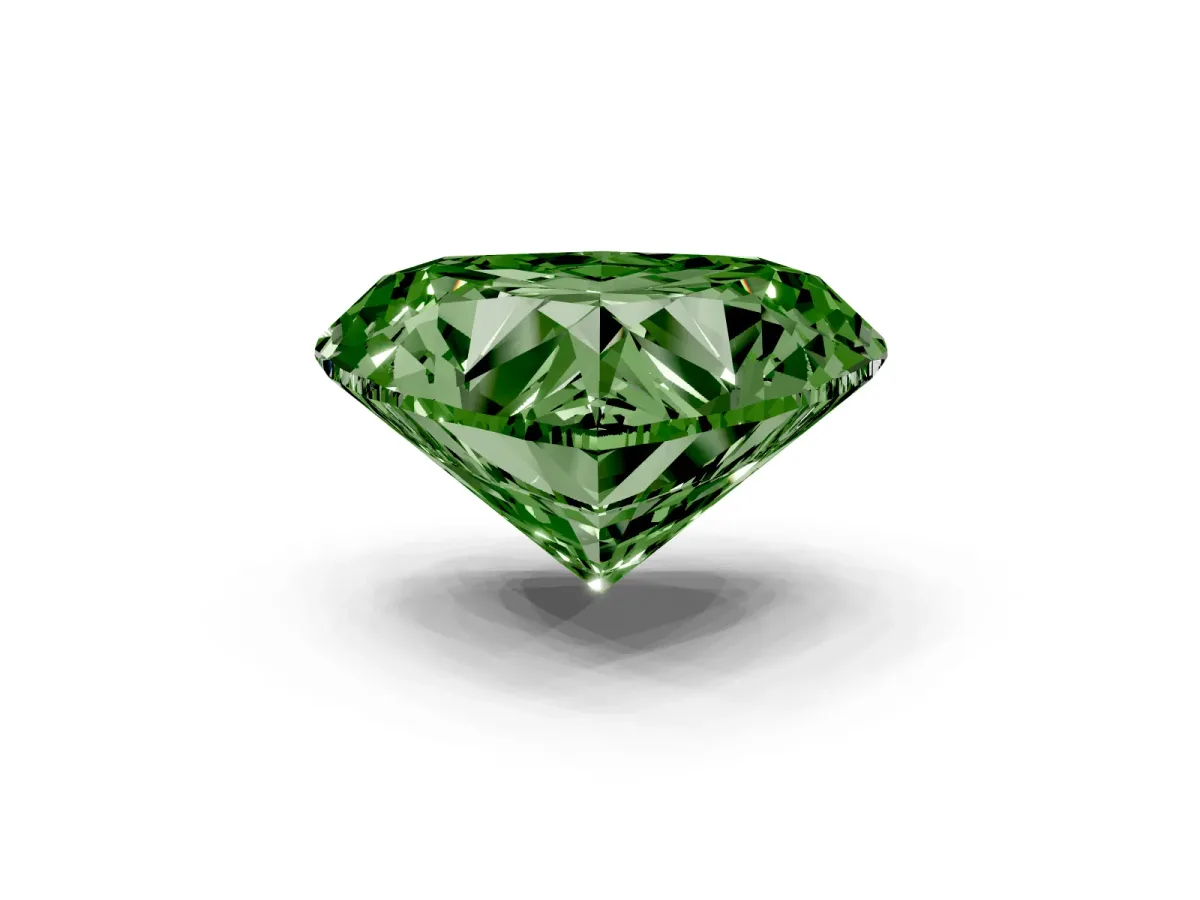 Fancy Green Heart Cut Diamond Ring with Marquise Side Stones and Prong Setting Rose gold
