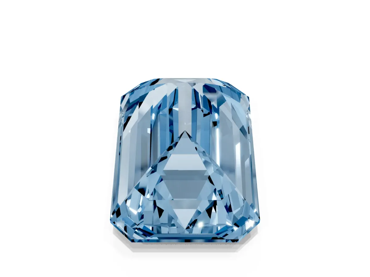 Fancy Blue Emerald Cut Cut Pave Band Milgrain Solitaire Ring Platinum
