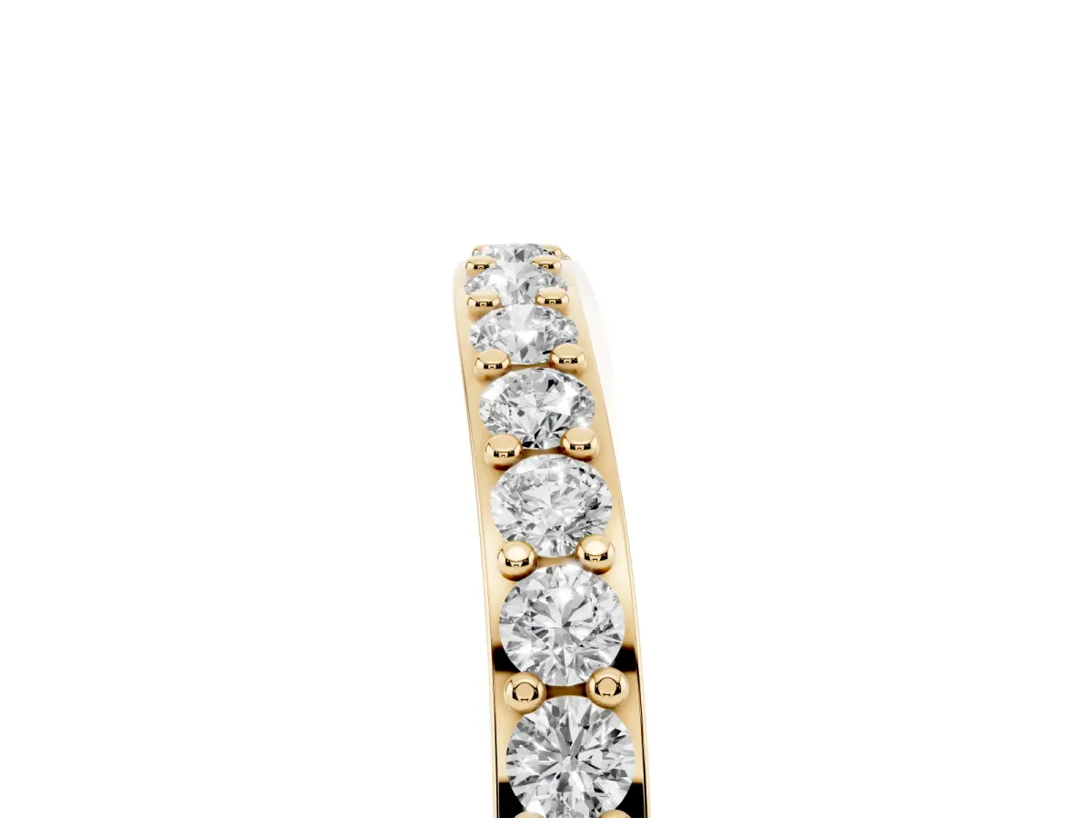 Round Diamond Pavé Set Curved Eternity Band Yellow gold