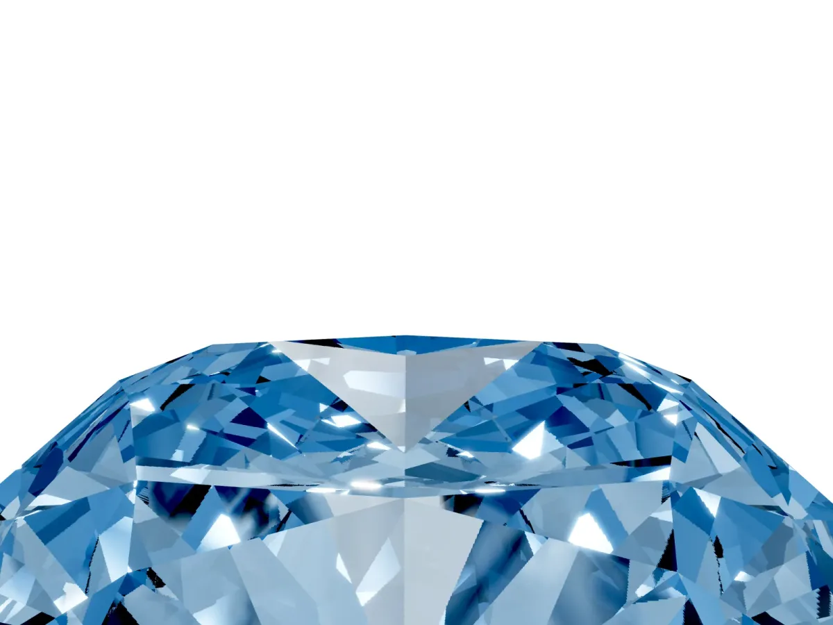Fancy Blue Cushion Cut Halo Milgrain Solitaire with Bezel Set Side Stones and Pave Band Silver