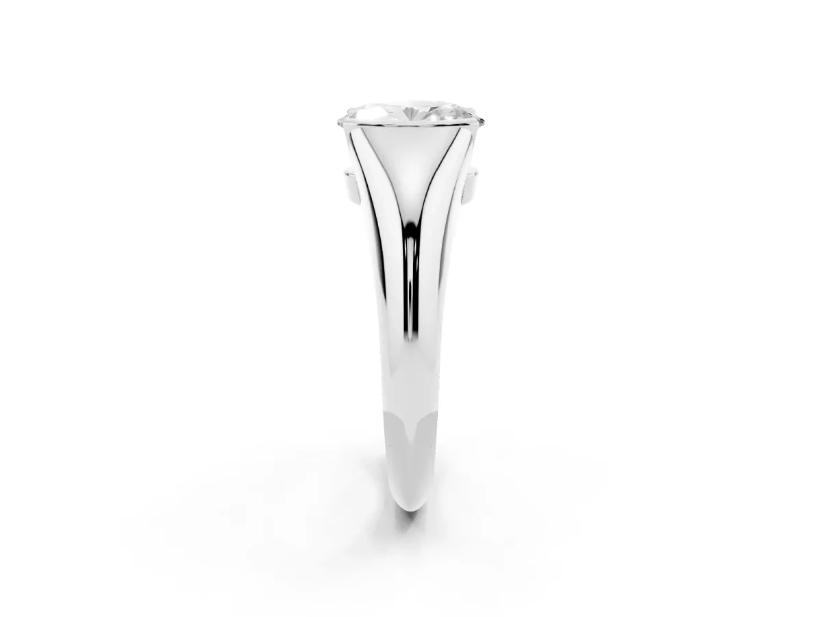 Oval Cut Solitaire Tension Set Diamond Ring White gold