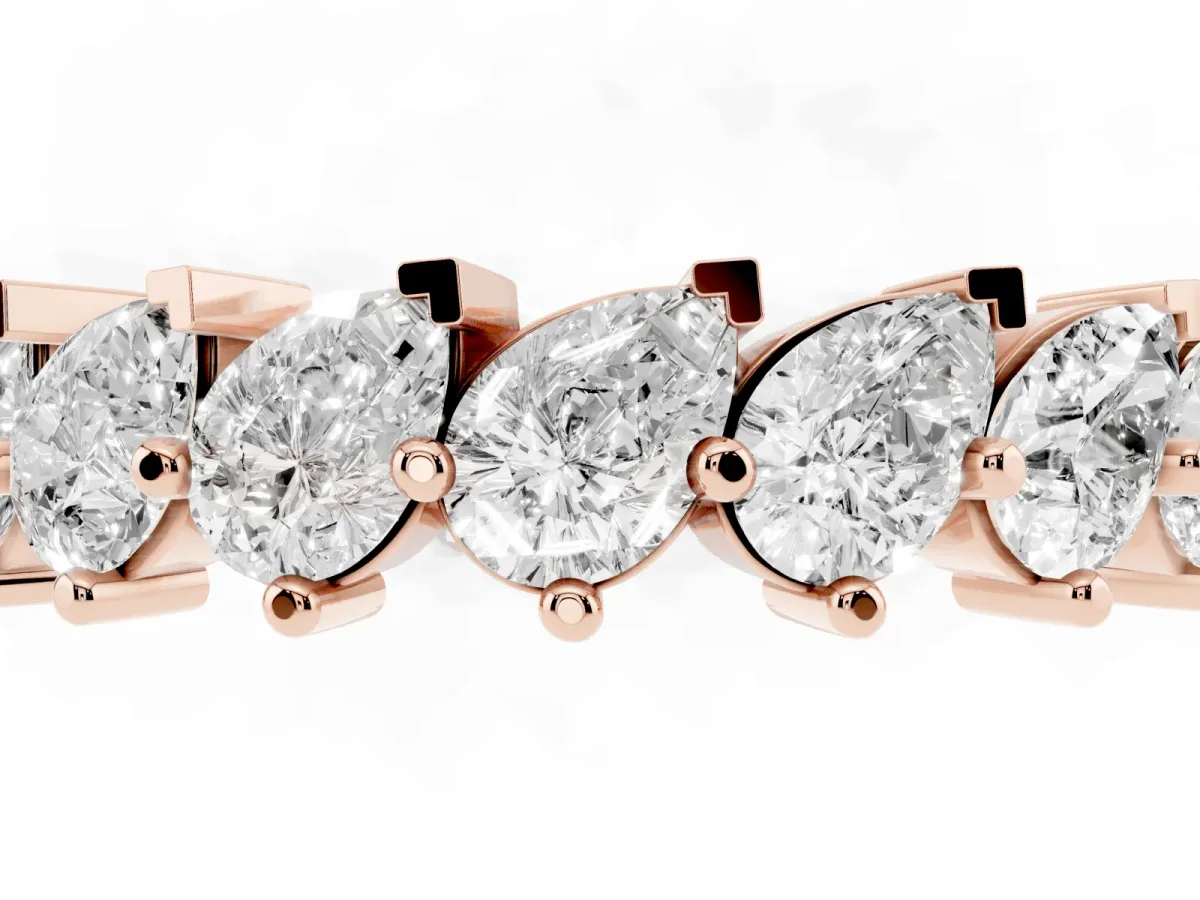 Pear Diamond Full Eternity Band with Shared Prong Setting Rose gold