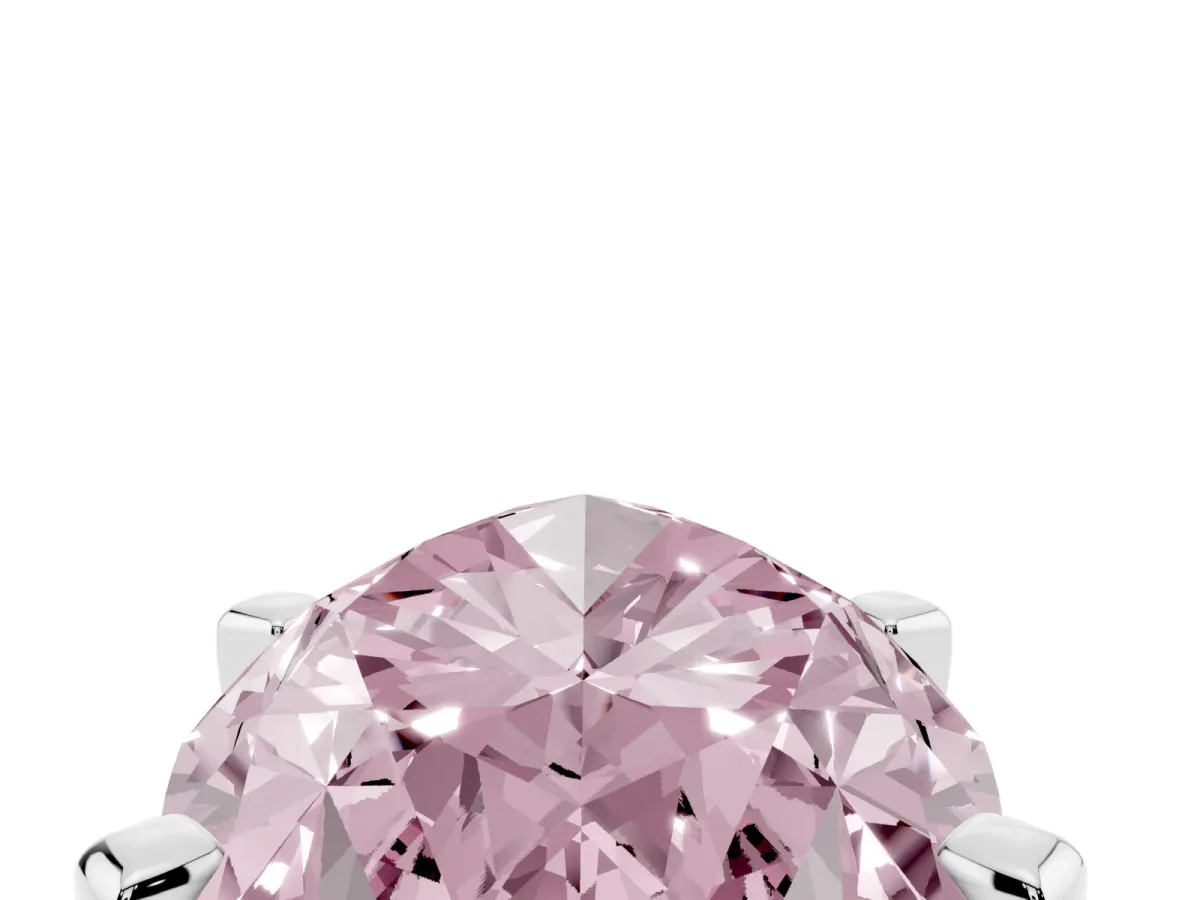 Fancy Pink Marquise Cut Diamond Solitaire Ring with Prong Setting and Classic Band Silver
