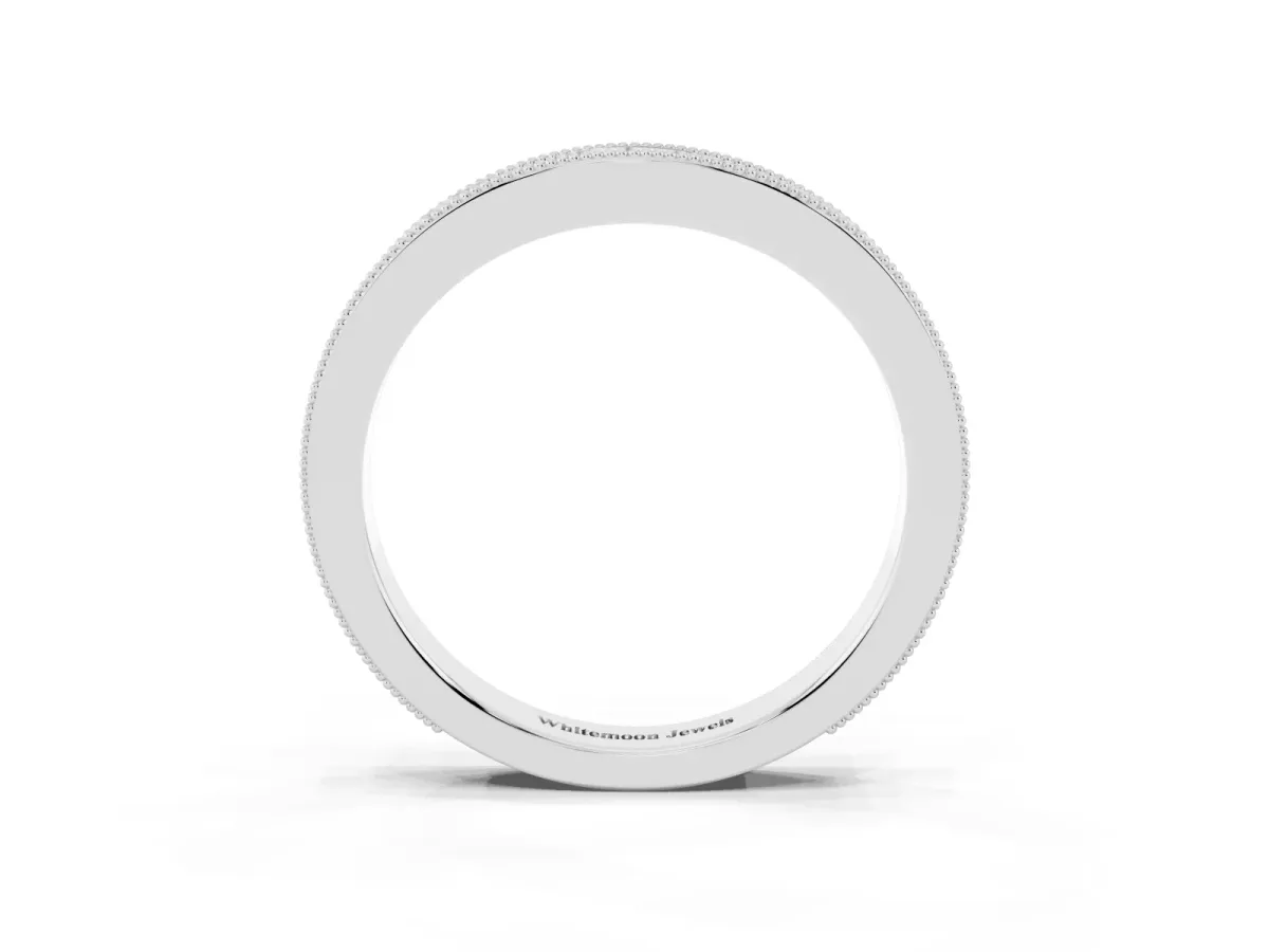 Milgrain Bezel Set Round Diamond Eternity Band Silver