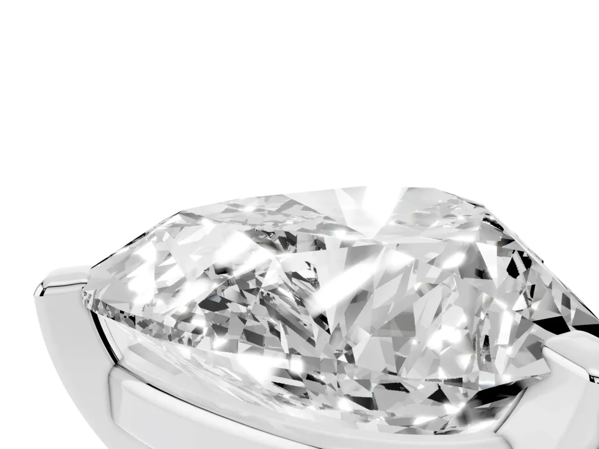 Heart Cut Diamond Solitaire Ring with Prong Setting and Classic Band Platinum