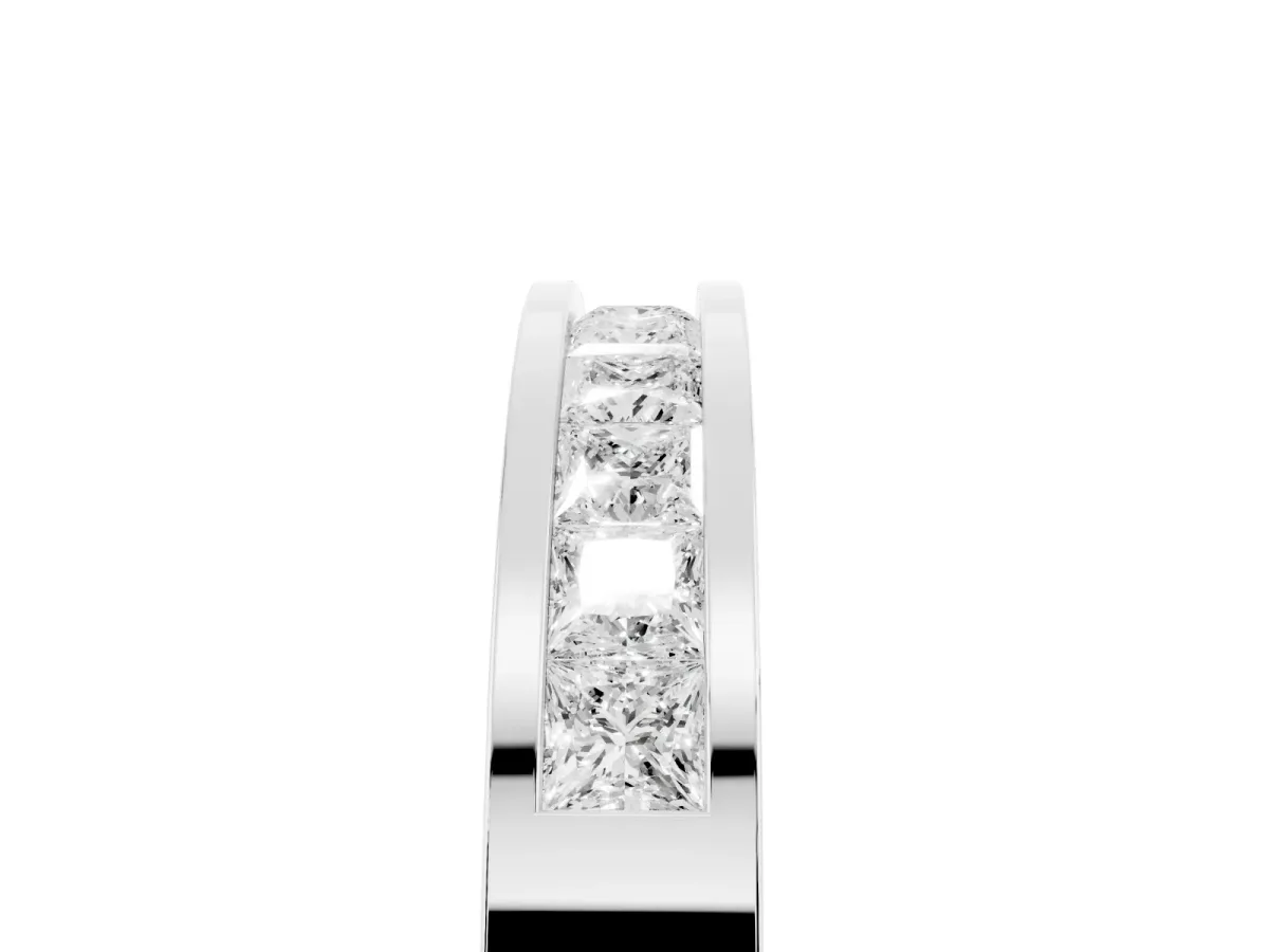 Channel Set Princess Cut Diamond Eternity Band White gold