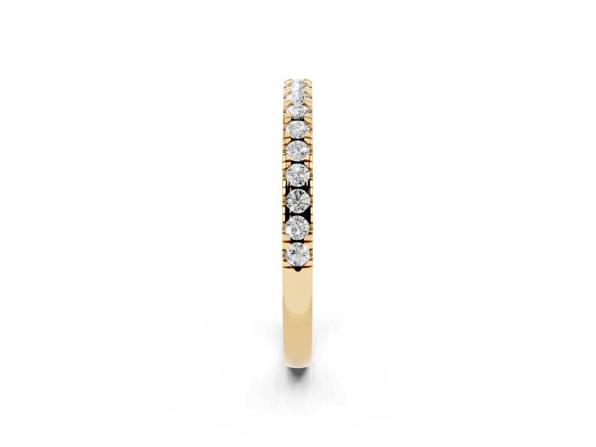 Round Diamond Pavé Set Eternity Band Yellow gold