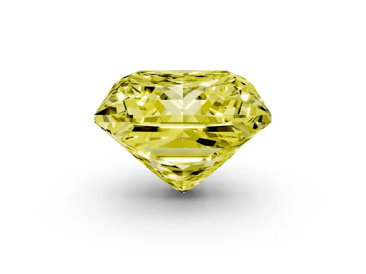 Fancy Yellow Princess Cut Halo Diamond Ring with Milgrain and Bezel Accents on a Split Shank Band Yellow gold