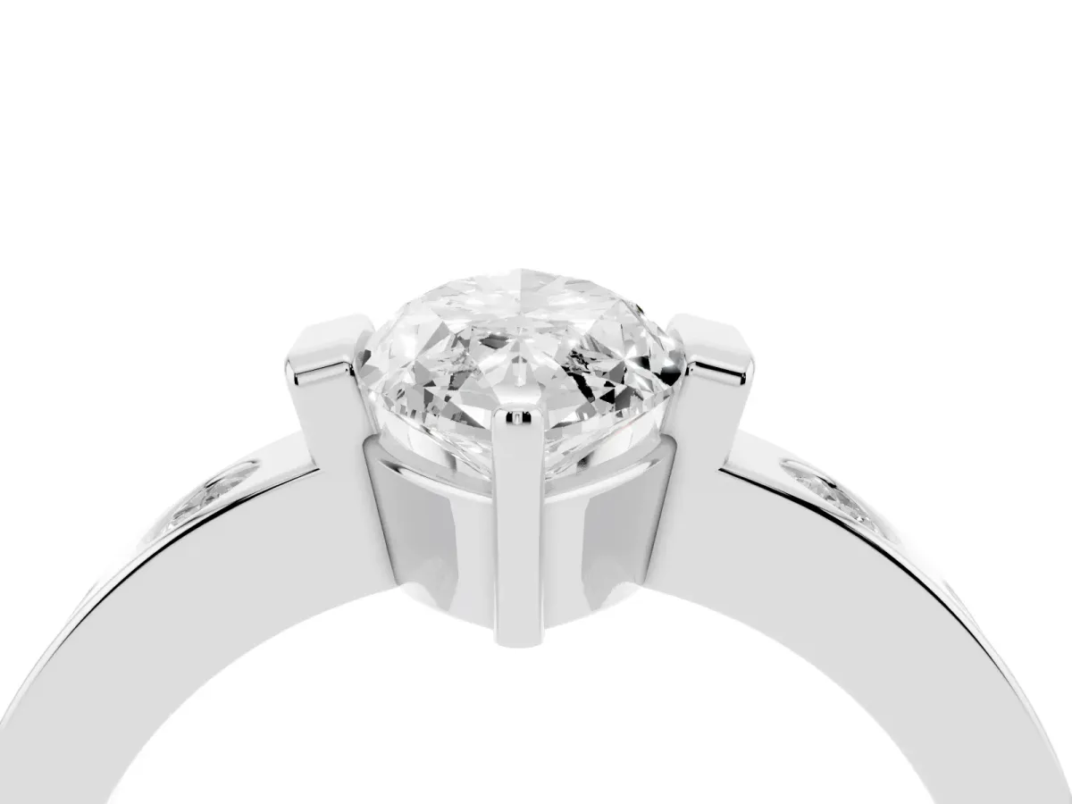 Marquise Cut Brilliant Channel-Set Diamond Ring with Bezel Prong Setting Platinum