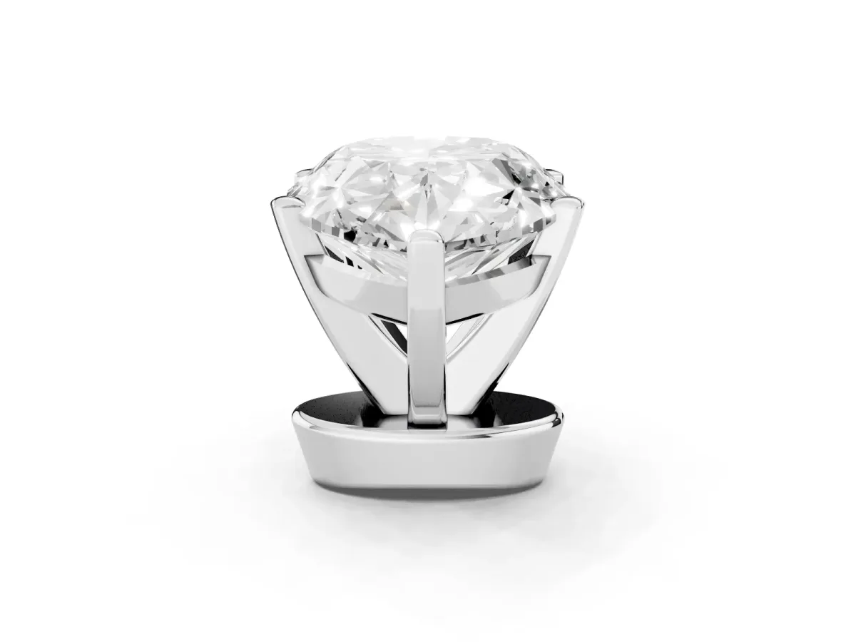 Pear Cut Diamond Solitaire Ring with Prong Setting and Classic Band White gold