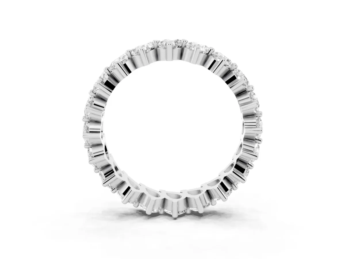 Pear Diamond Full Eternity Band with Shared Prong Setting Silver